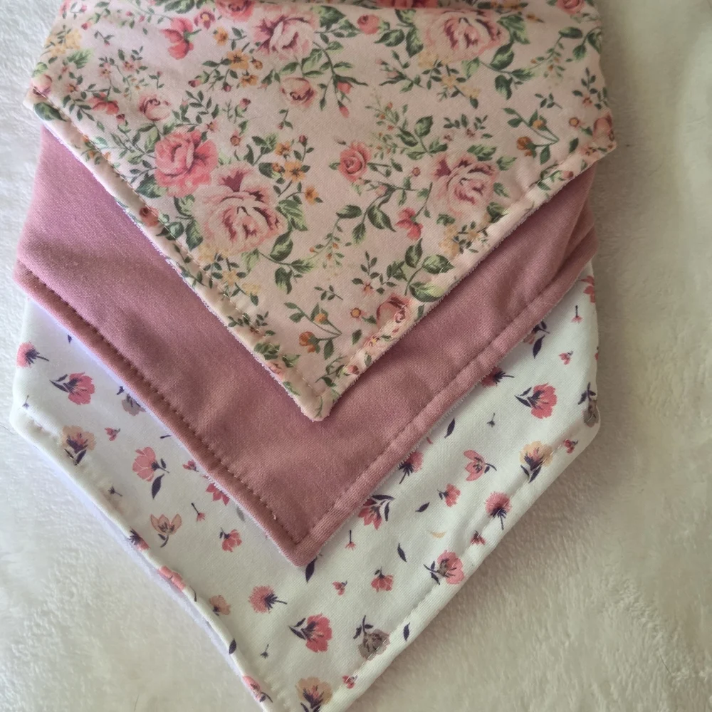 Baby Bow Headband Bandana Bib 6 Pack Gift Set Pink White Floral Danbar NWT
